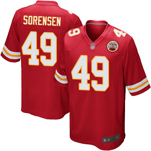 Men Kansas City Chiefs #49 Sorensen Daniel Game Red Team Color Nike NFL Jersey